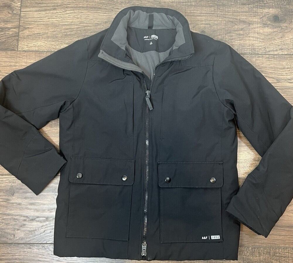 Abercrombie & Fitch Men's Thermo Peak Shell Lined Jacket Black S Water Repellent